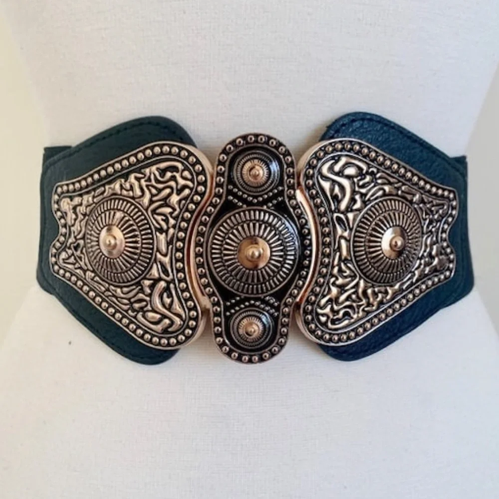 Metal Leather Western Gypsy Cow Girl Boho Chic Belt